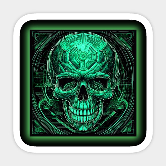 Neon Green Skull Sticker by gibah